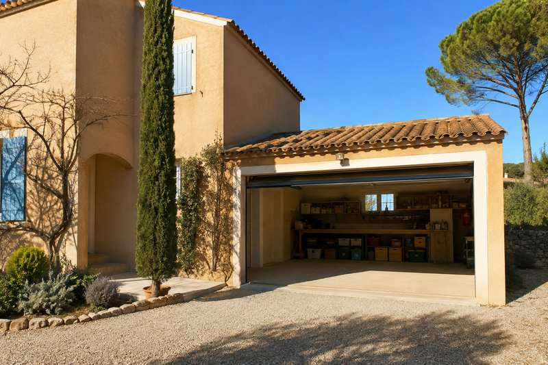 Garage attenant d'un pavillon de Salon-de-Provence en cours de débarras