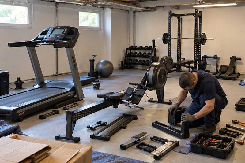 Appareils de sport démontés au sous-sol, Antibes, Cap d'Antibes