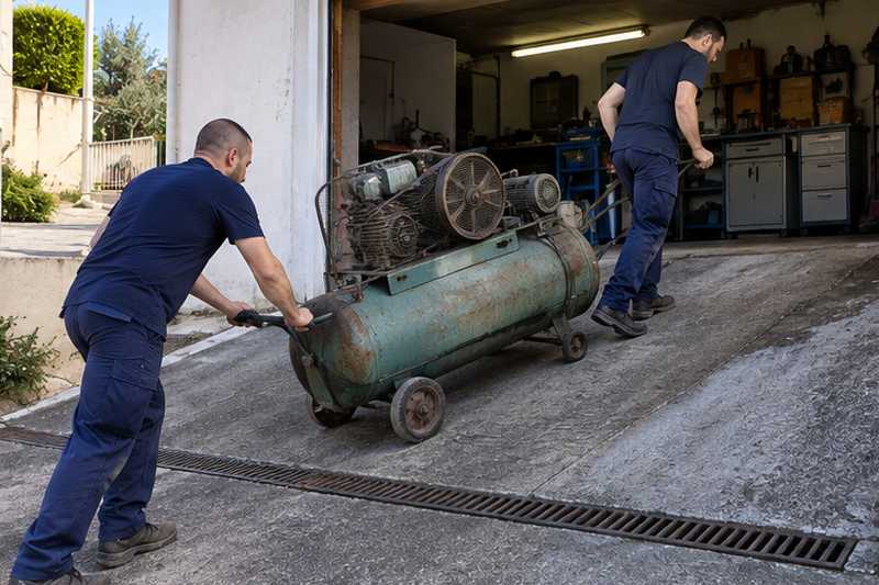 Établi et compresseur remontés du garage, Salon-de-Provence, Bel-Air